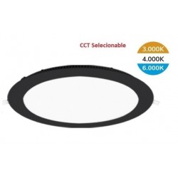 Downlight panel LED Redondo 225mm Negro 18W CCT
